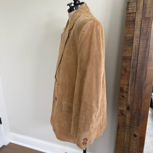 Lawless Tan Suede Leather Blazer Jacket Size XL‎ - Picture 3 of 17
